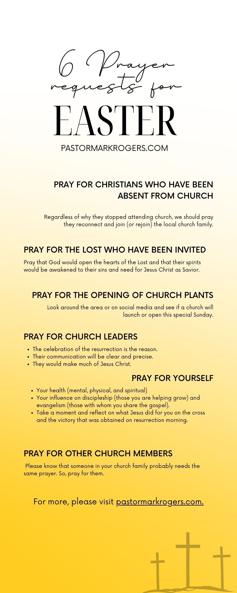 6 Prayer Requests for Easter - Pastor Mark Rogers